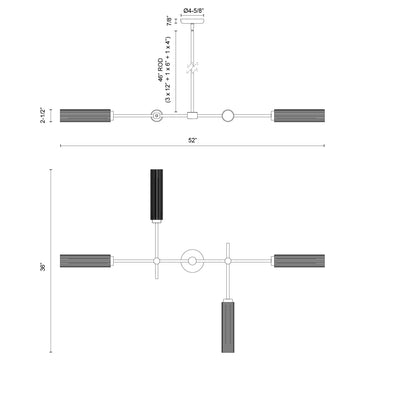 Colby 52-in Steel Linear Pendant