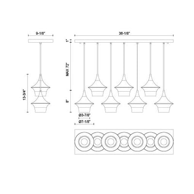 Emiko 36-in Steel Linear Pendant