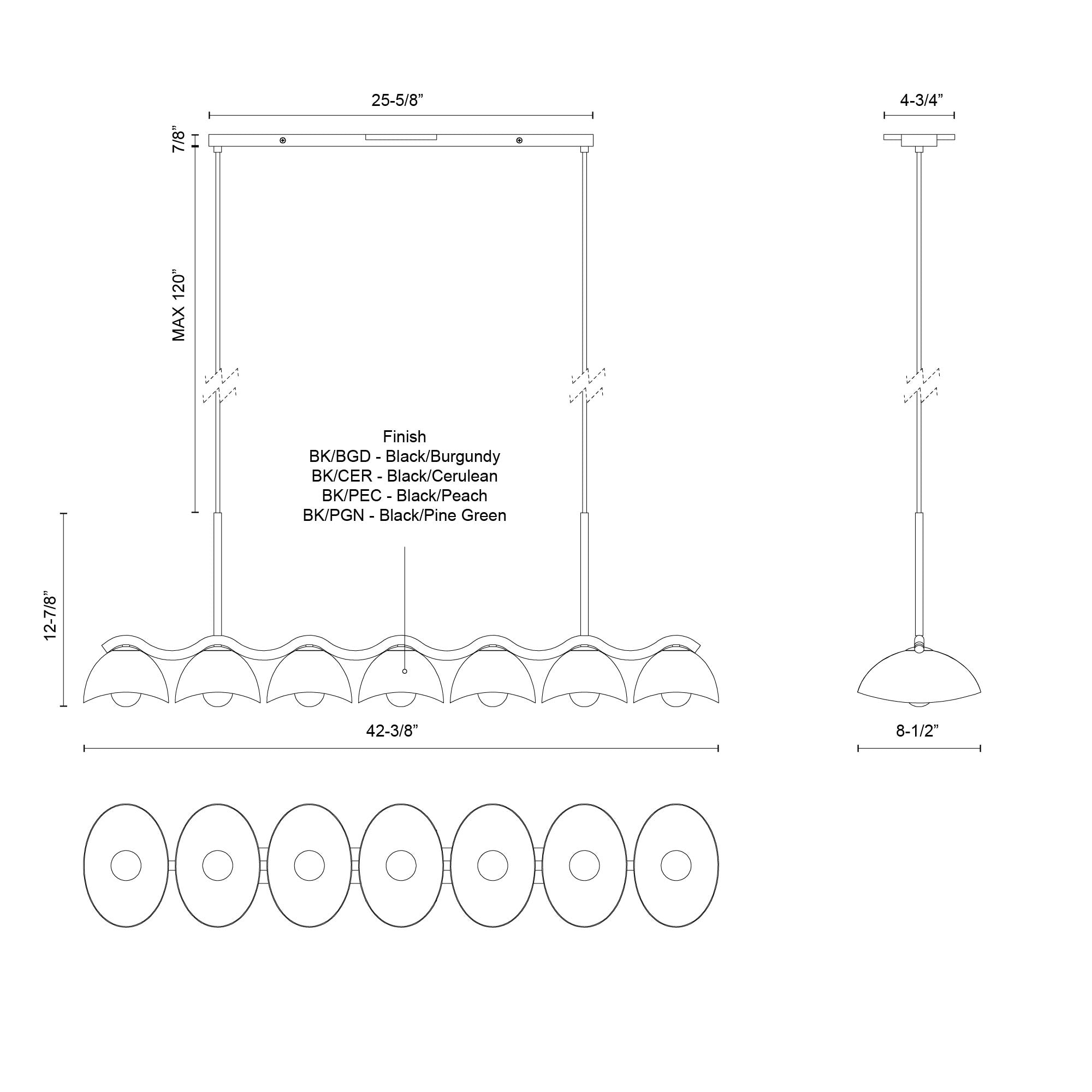 Atlas 42-in Steel Linear Pendant