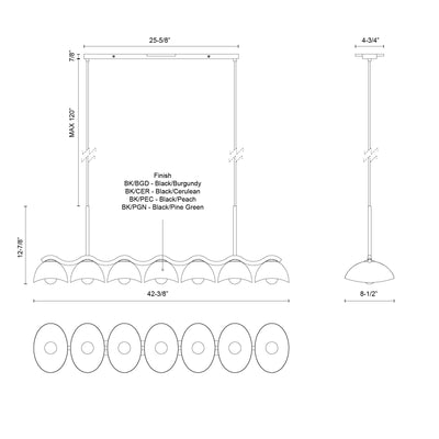 Atlas 42-in Steel Linear Pendant