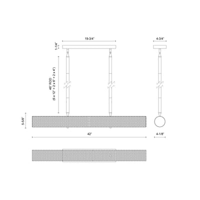 Maris 42-in Steel Linear Pendant