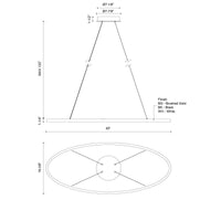 Ovale 40-in Aluminum Linear Pendant