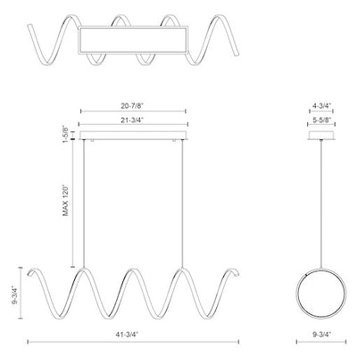 Synergy 42-in Aluminum Linear Pendant