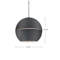 Lucas 24-in Spun Aluminum Dome Pendant