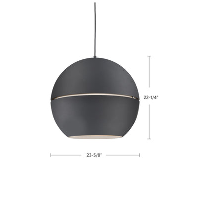 Lucas 24-in Spun Aluminum Dome Pendant
