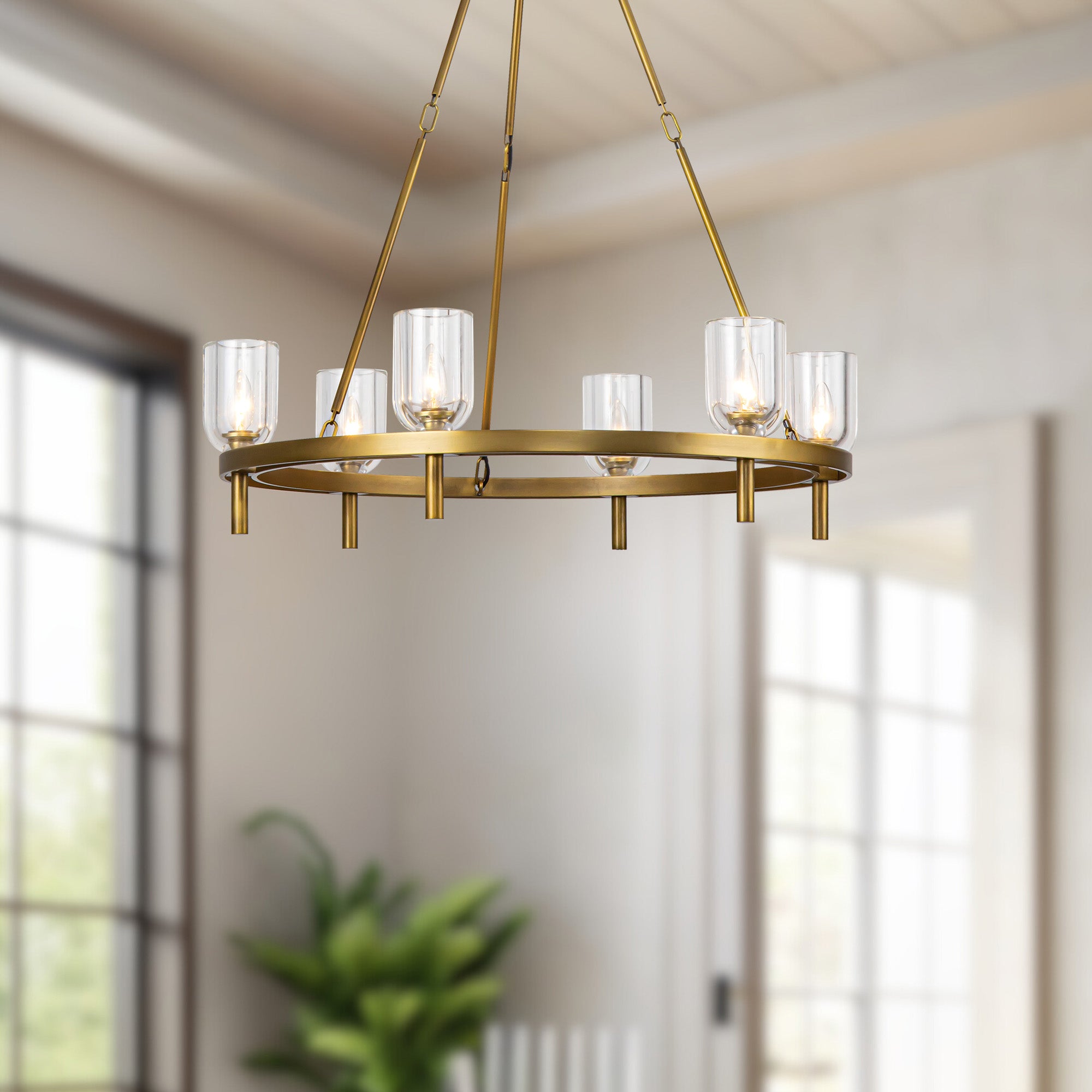Lucian 32-in Steel Chandelier