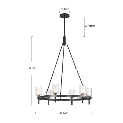 Lucian 32-in Steel Chandelier