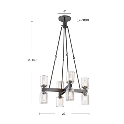 Lucian 22-in Steel Chandelier