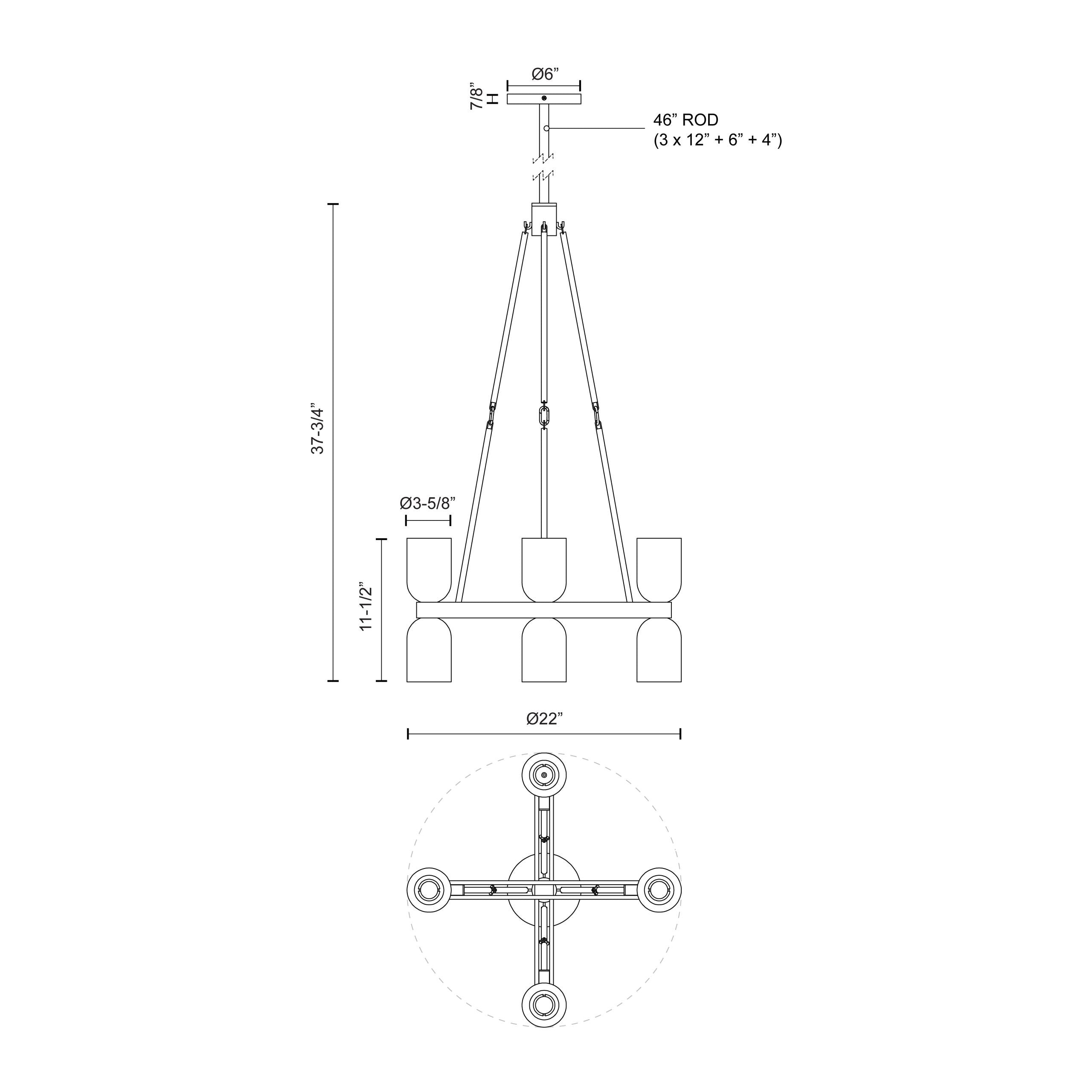 Lucian 22-in Steel Chandelier