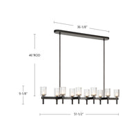Lucian 52-in Steel Linear Pendant