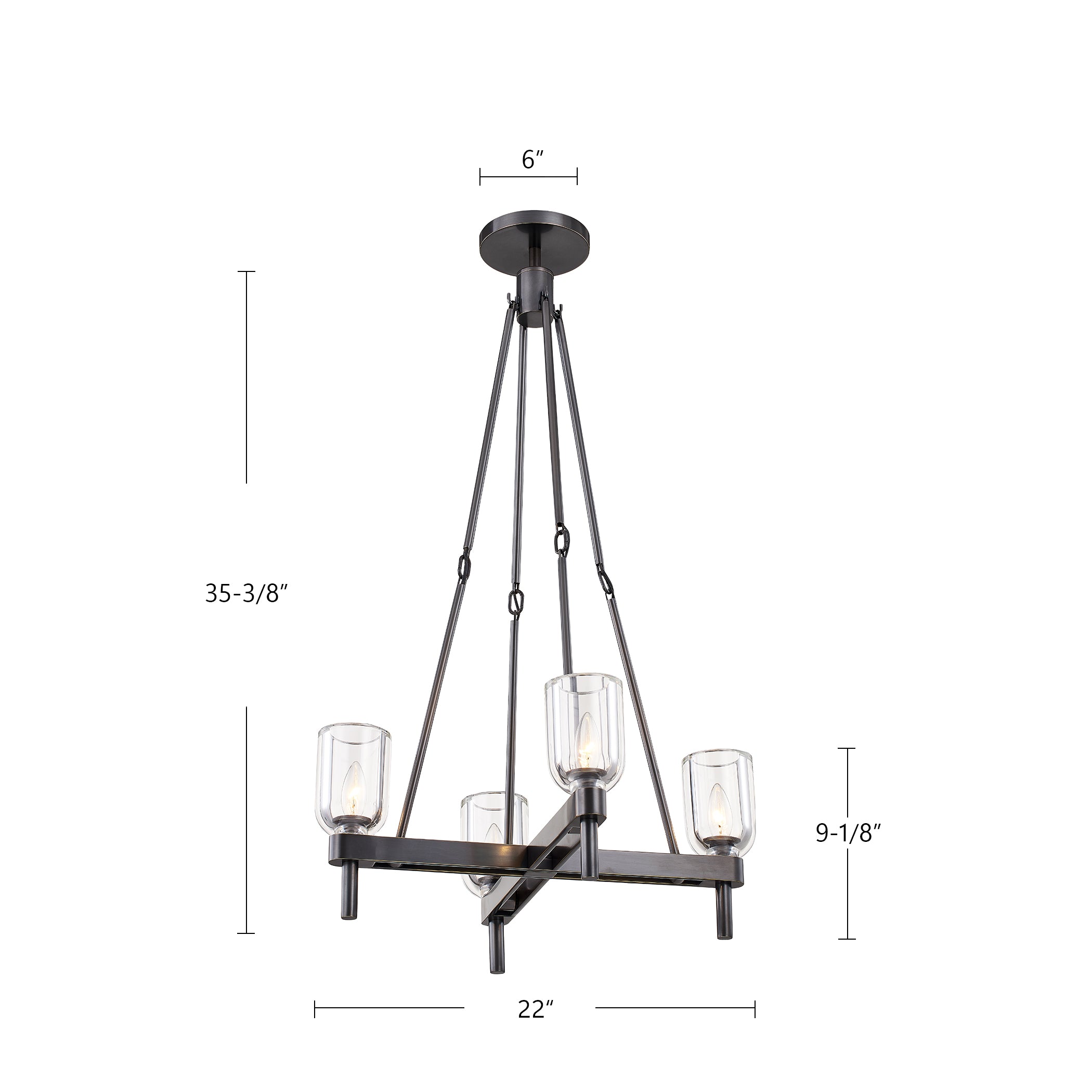 Lucian 22-in Steel Pendant