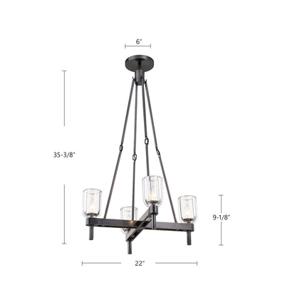 Lucian 22-in Steel Pendant