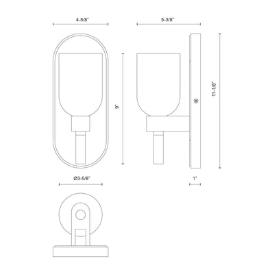 Lucian 9-in Steel Vanity Light