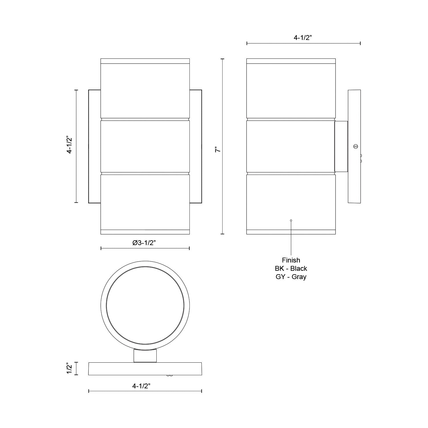Lund 7-in Aluminum Outdoor Wall Sconce