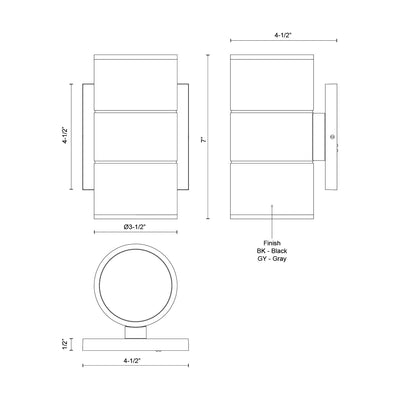 Lund 7-in Aluminum Outdoor Wall Sconce