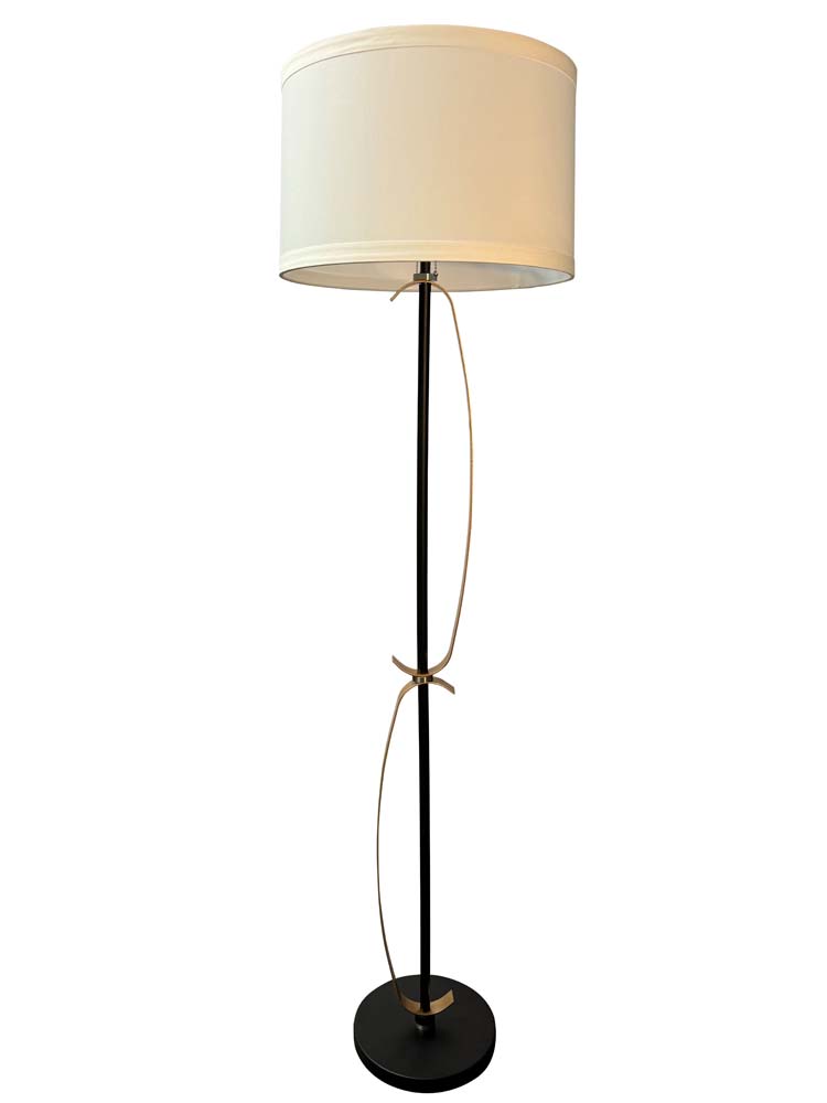 65-inch Lyndon Black Heritage Gold Accent Floor Lamp