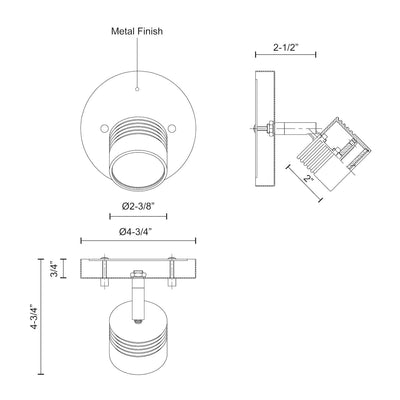 Lyra 6-in Steel Track Light