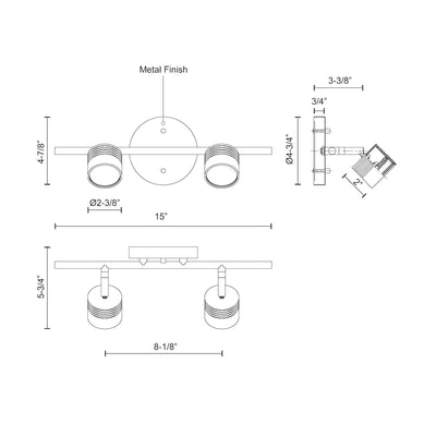 Lyra 15-in Steel Track Light