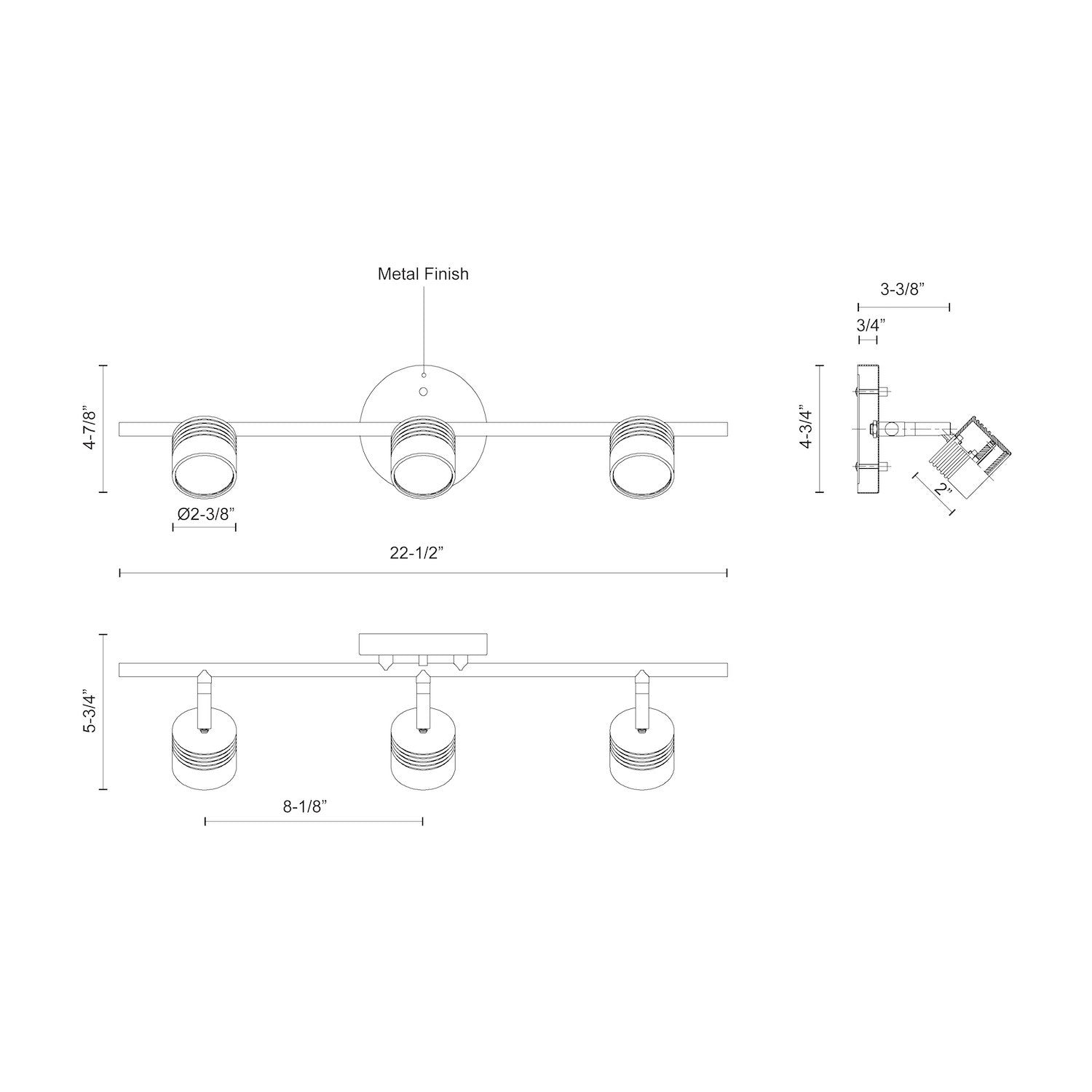 Lyra 22-in Steel Track Light