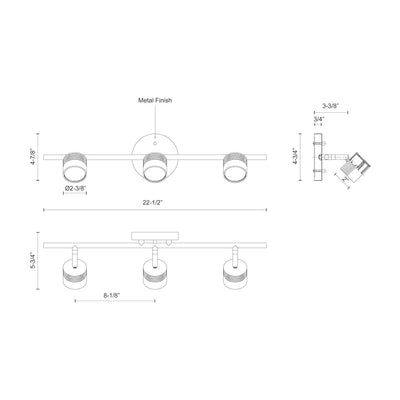 Lyra 22-in Steel Track Light