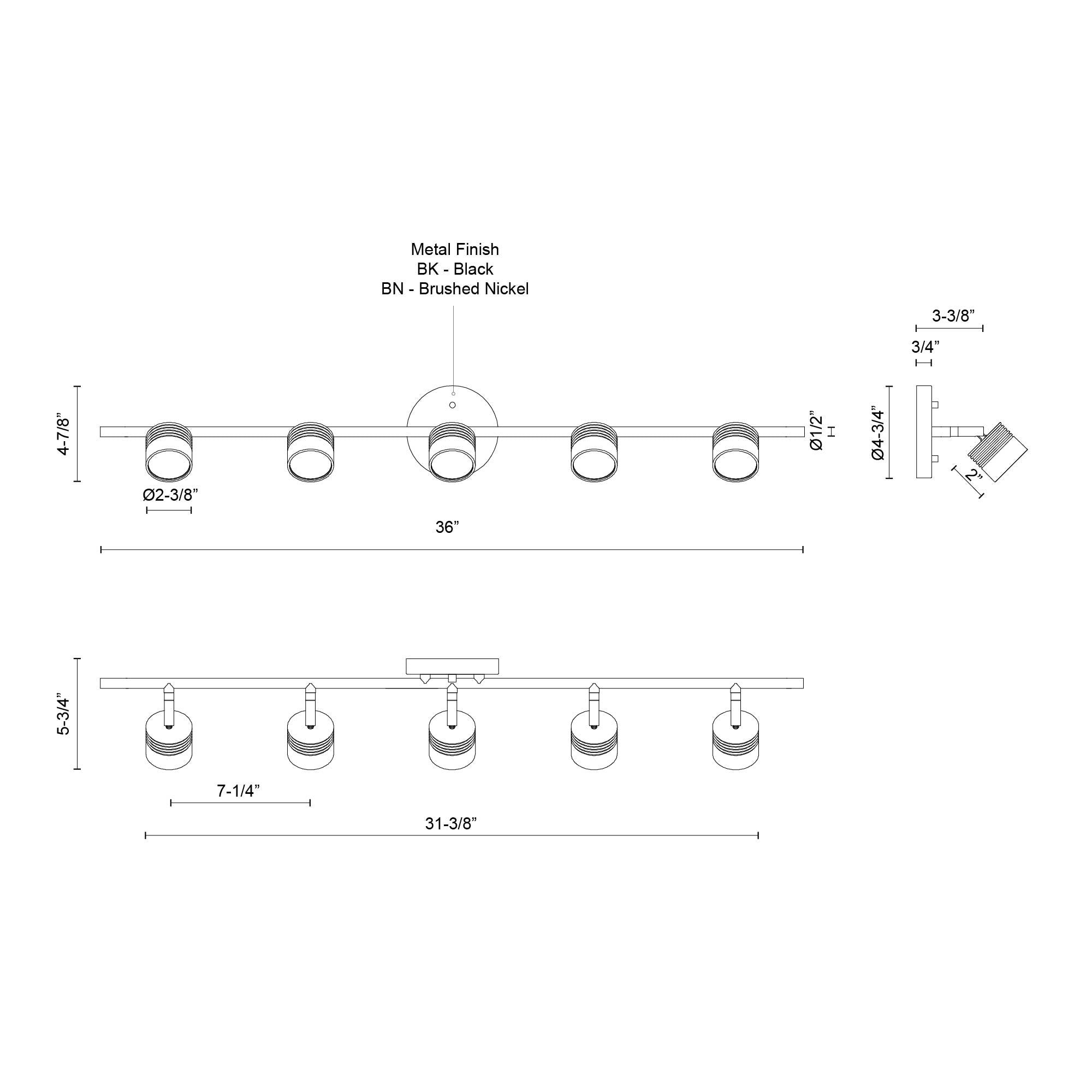 Lyra 36-in Steel Track Light