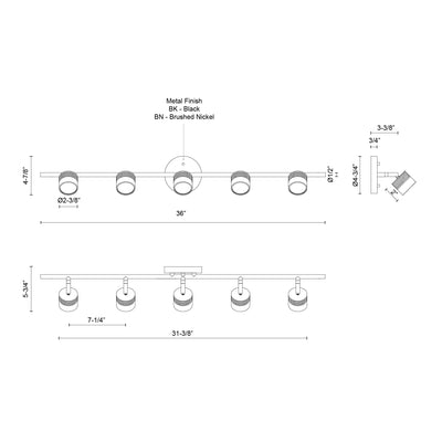 Lyra 36-in Steel Track Light