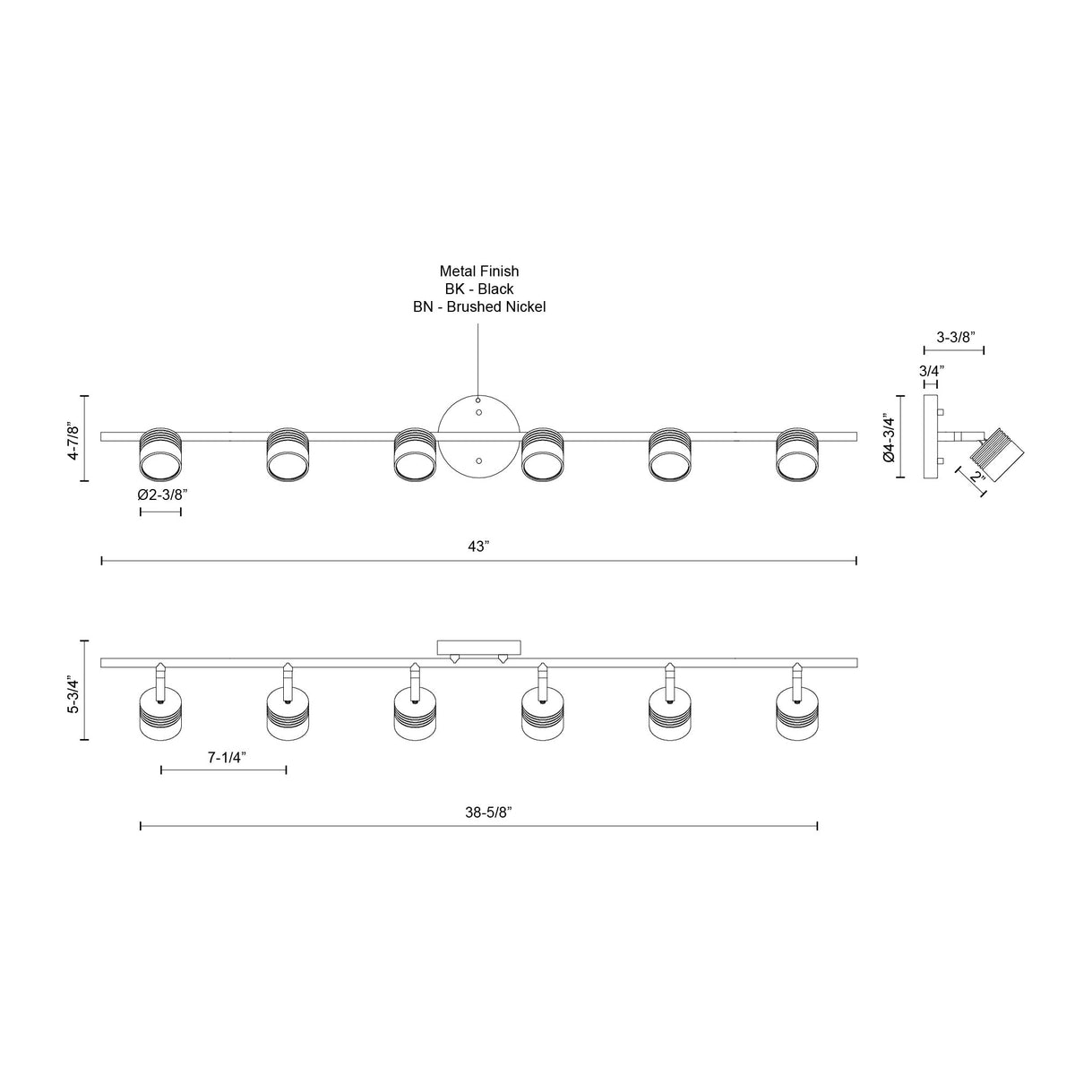 Lyra 43-in Steel Track Light