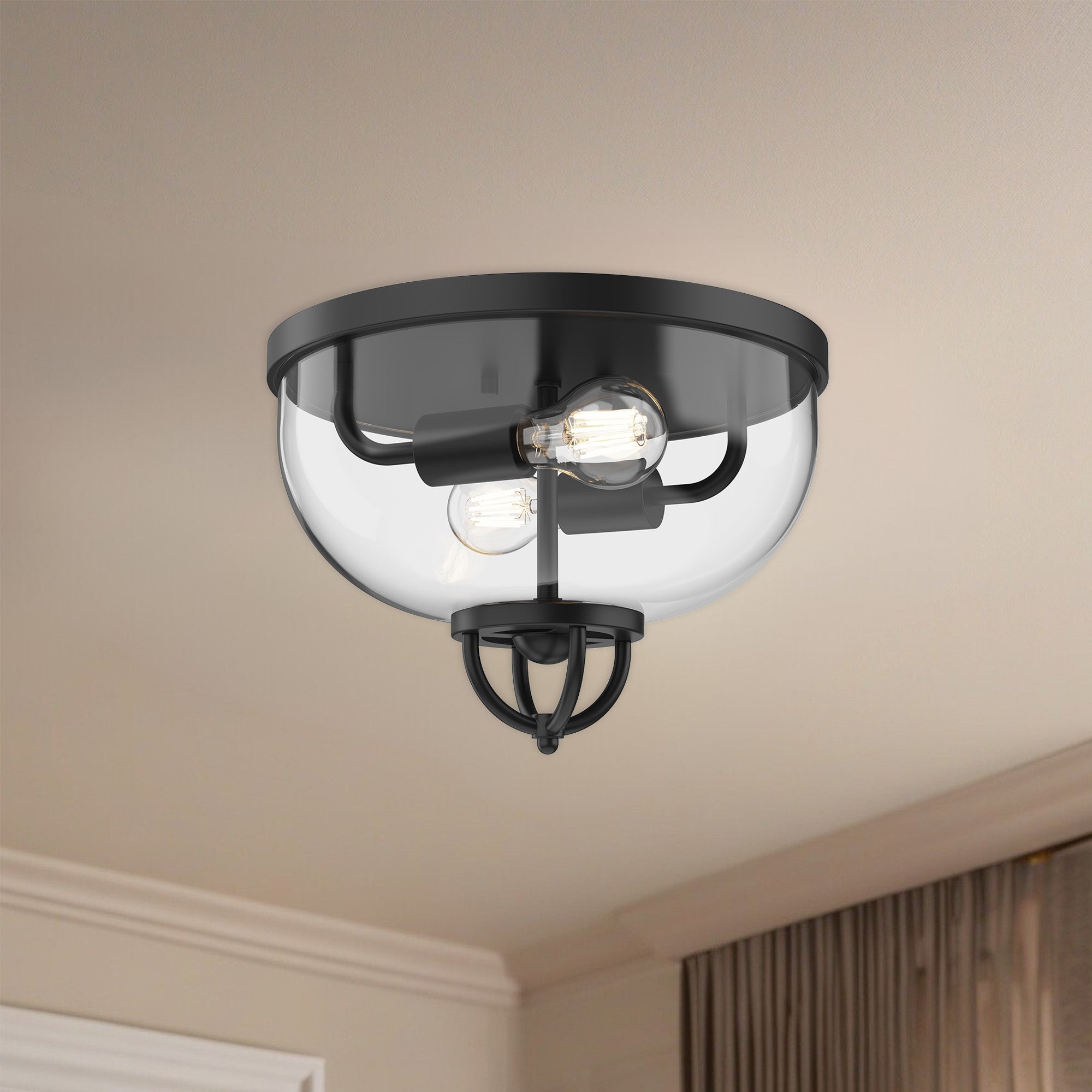 Lancaster 13-in Steel Flush Mount