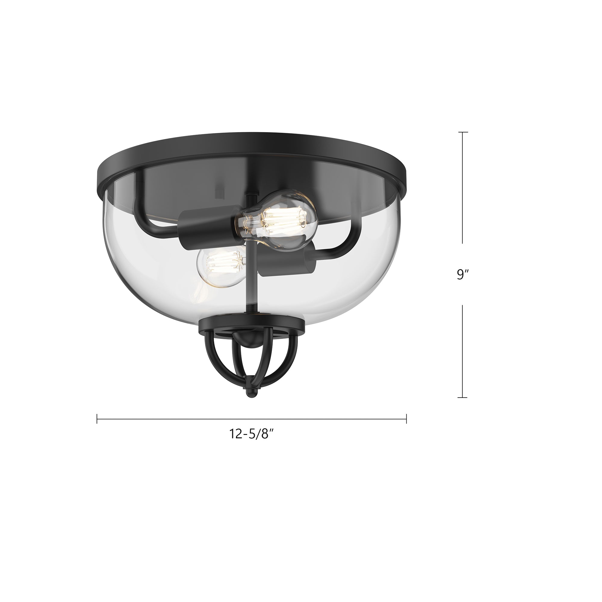 Lancaster 13-in Steel Flush Mount