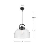 Lancaster 15-in Steel Pendant