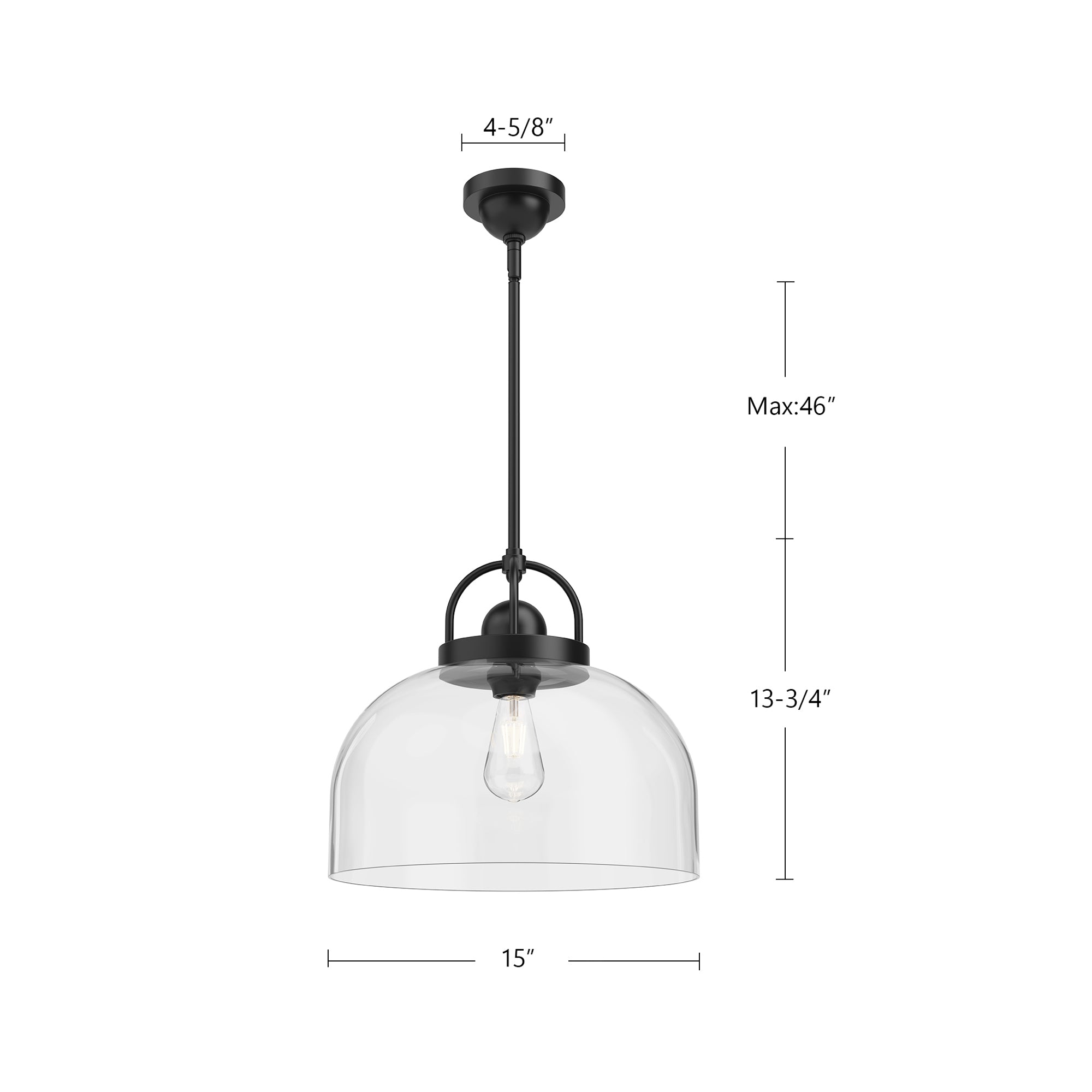 Lancaster 15-in Steel Pendant