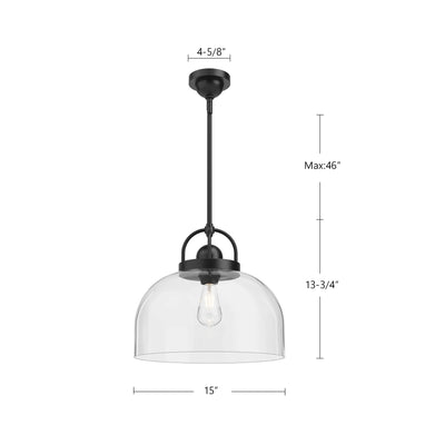 Lancaster 15-in Steel Pendant