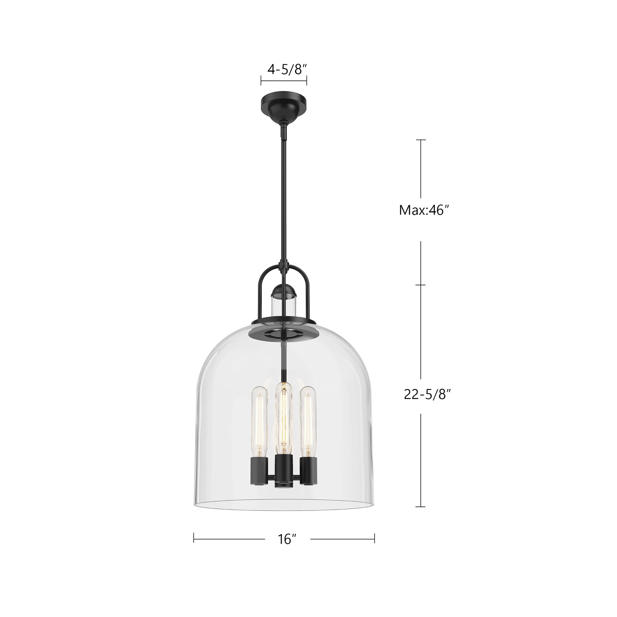 Lancaster 16-in Steel Pendant