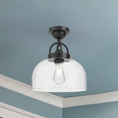 Lancaster 12-in Steel Semi-Flush Mount