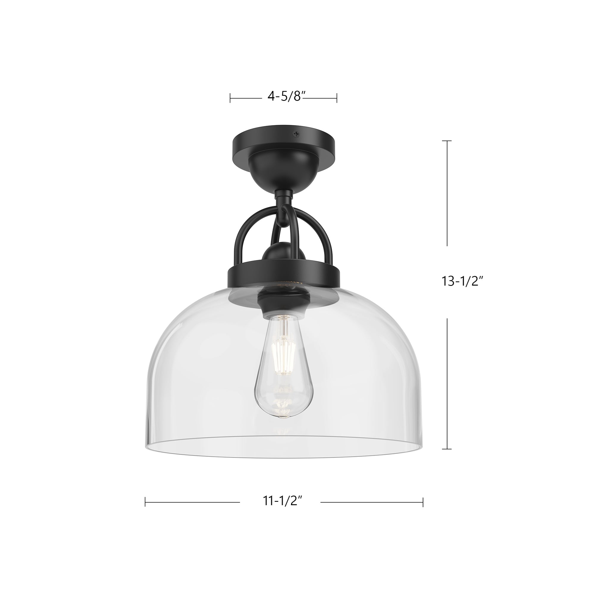 Lancaster 12-in Steel Semi-Flush Mount