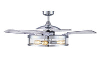 Classic 48 Inch 3 Light Chrome Fan with Retractable Blades