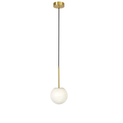 Lucent 1 Light Brass Pendant Light 6 Inch Alabaster