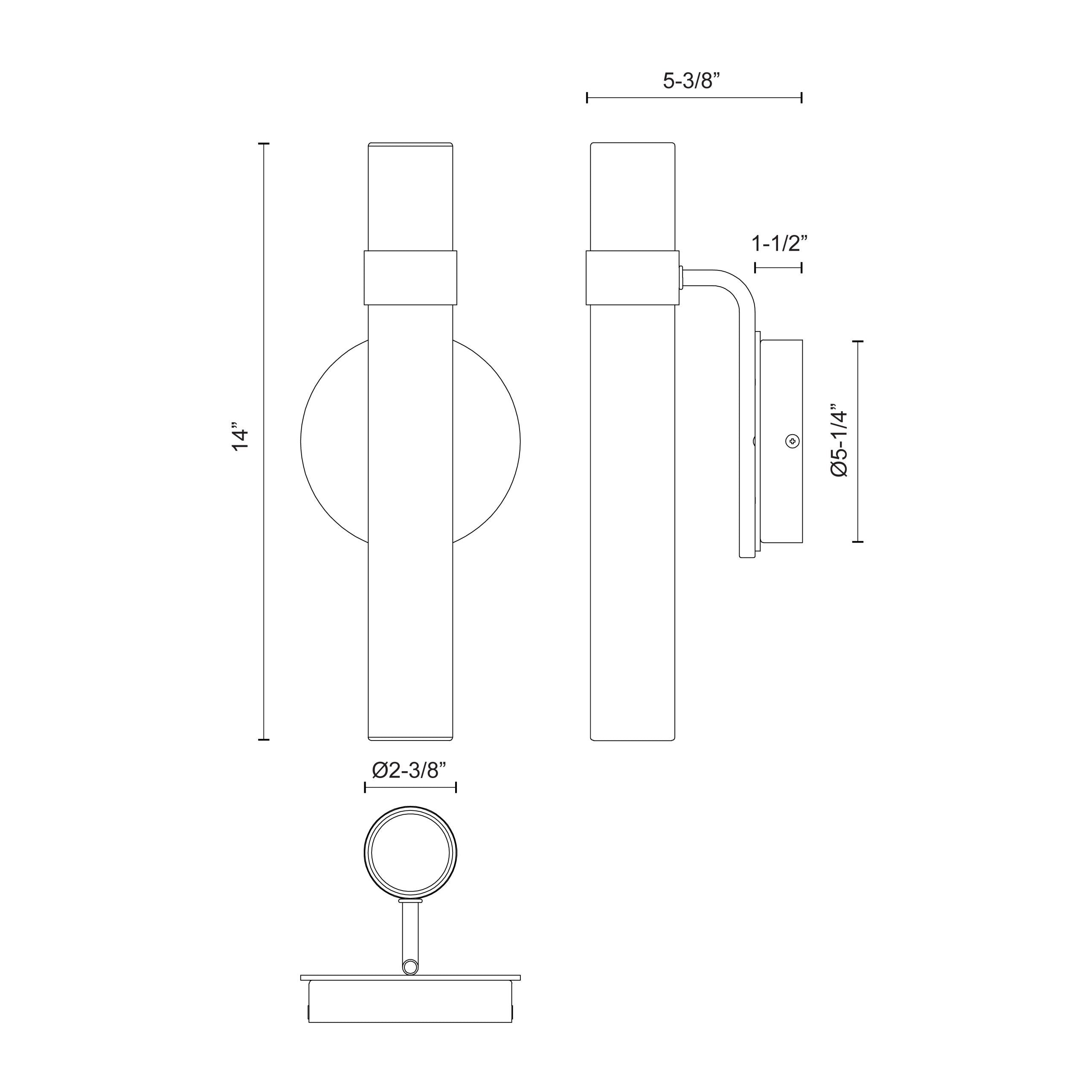Madison 14-in Aluminum Vanity Light