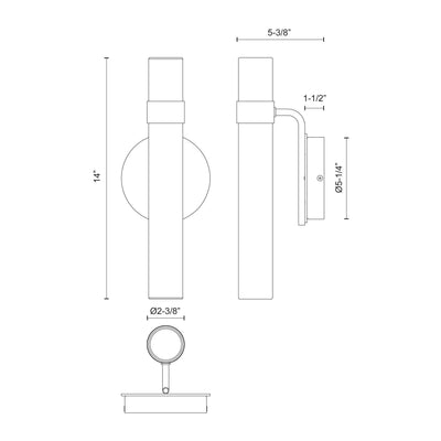Madison 14-in Aluminum Vanity Light