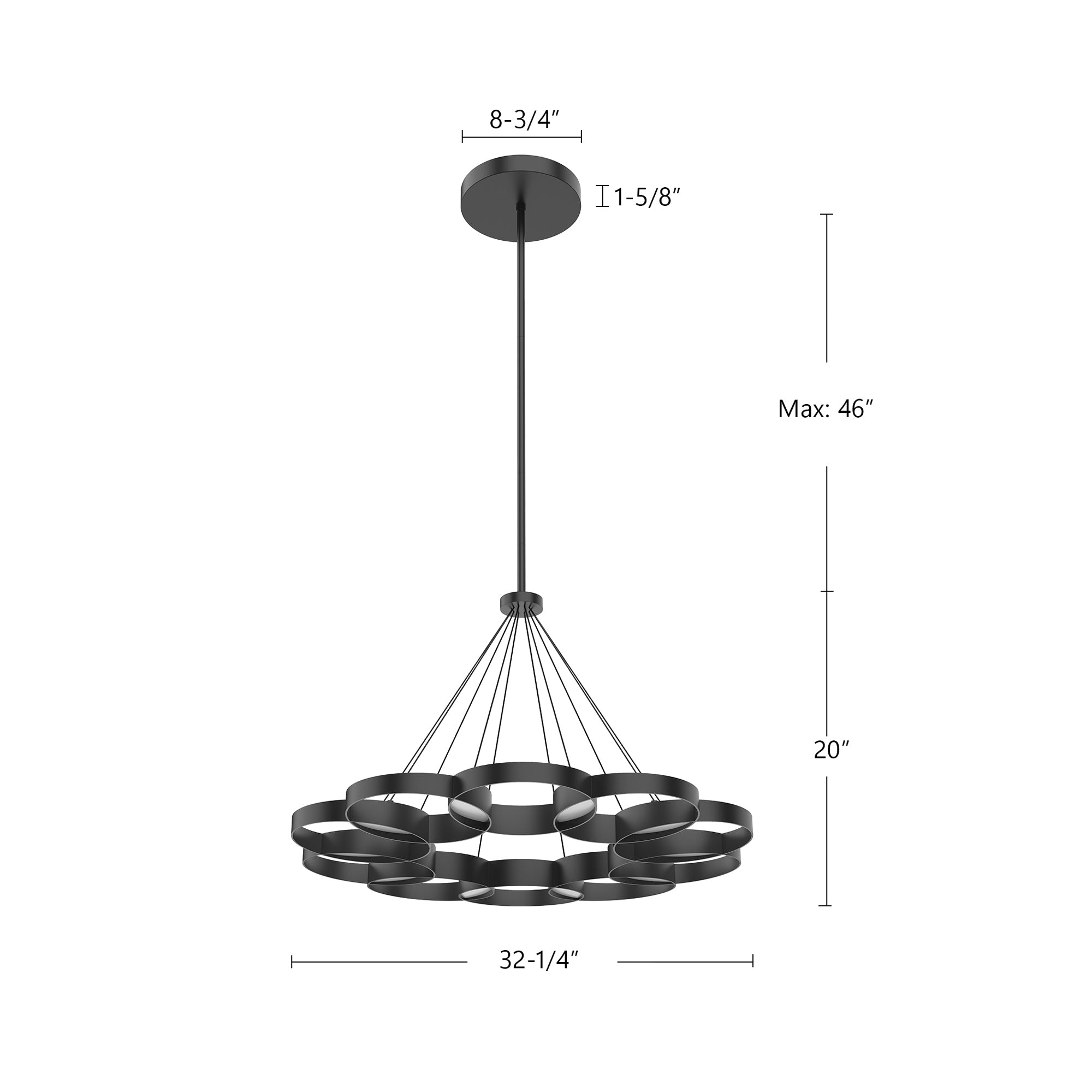 Maestro 33-in Steel Chandelier