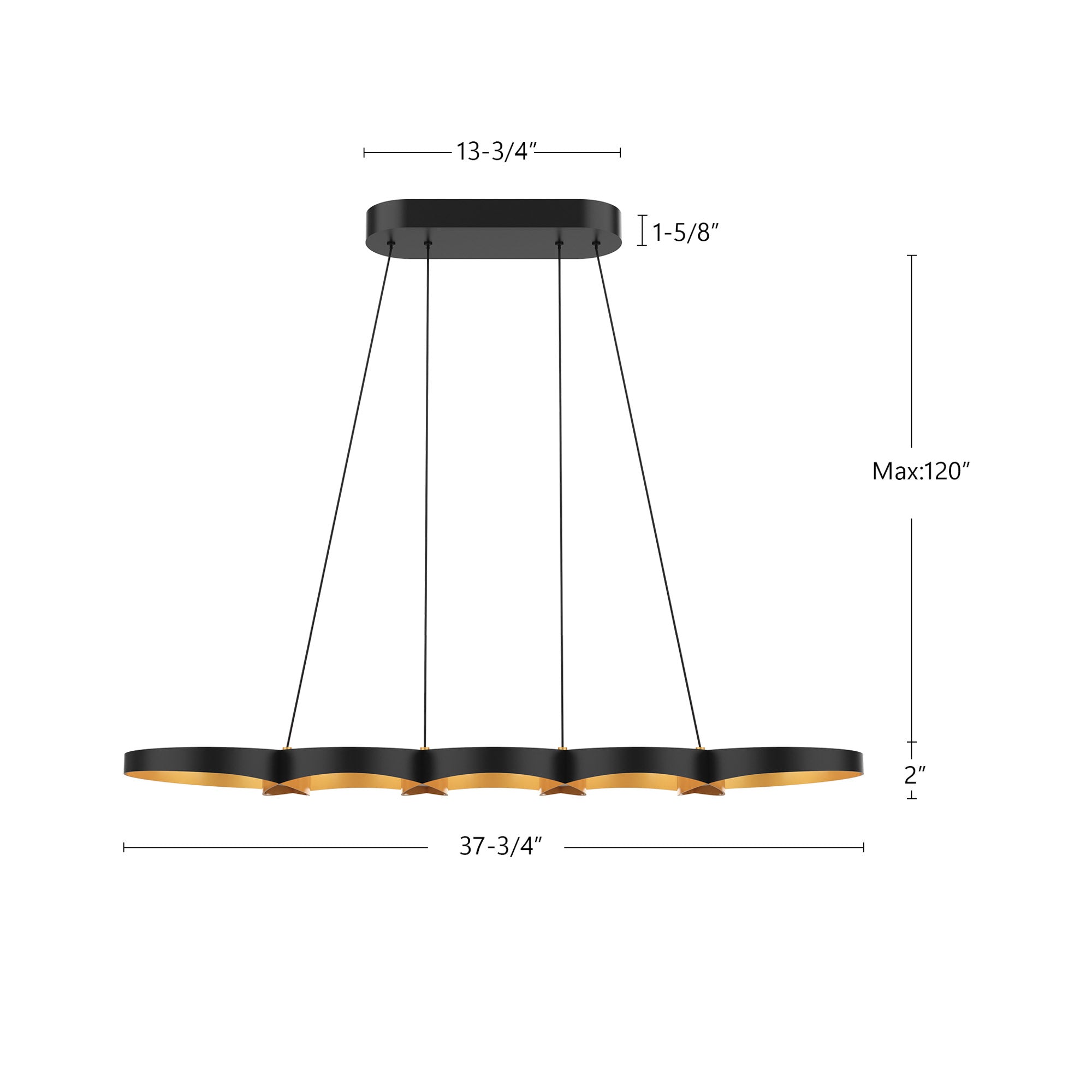 Maestro 38-in Steel Linear Pendant