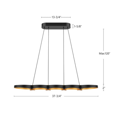 Maestro 38-in Steel Linear Pendant