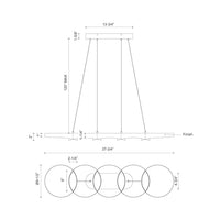 Maestro 38-in Steel Linear Pendant