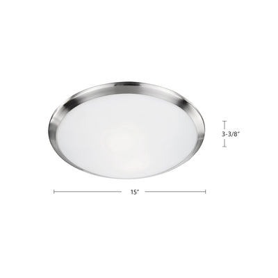 Malta 15-in 2 lights Steel Flush Mount
