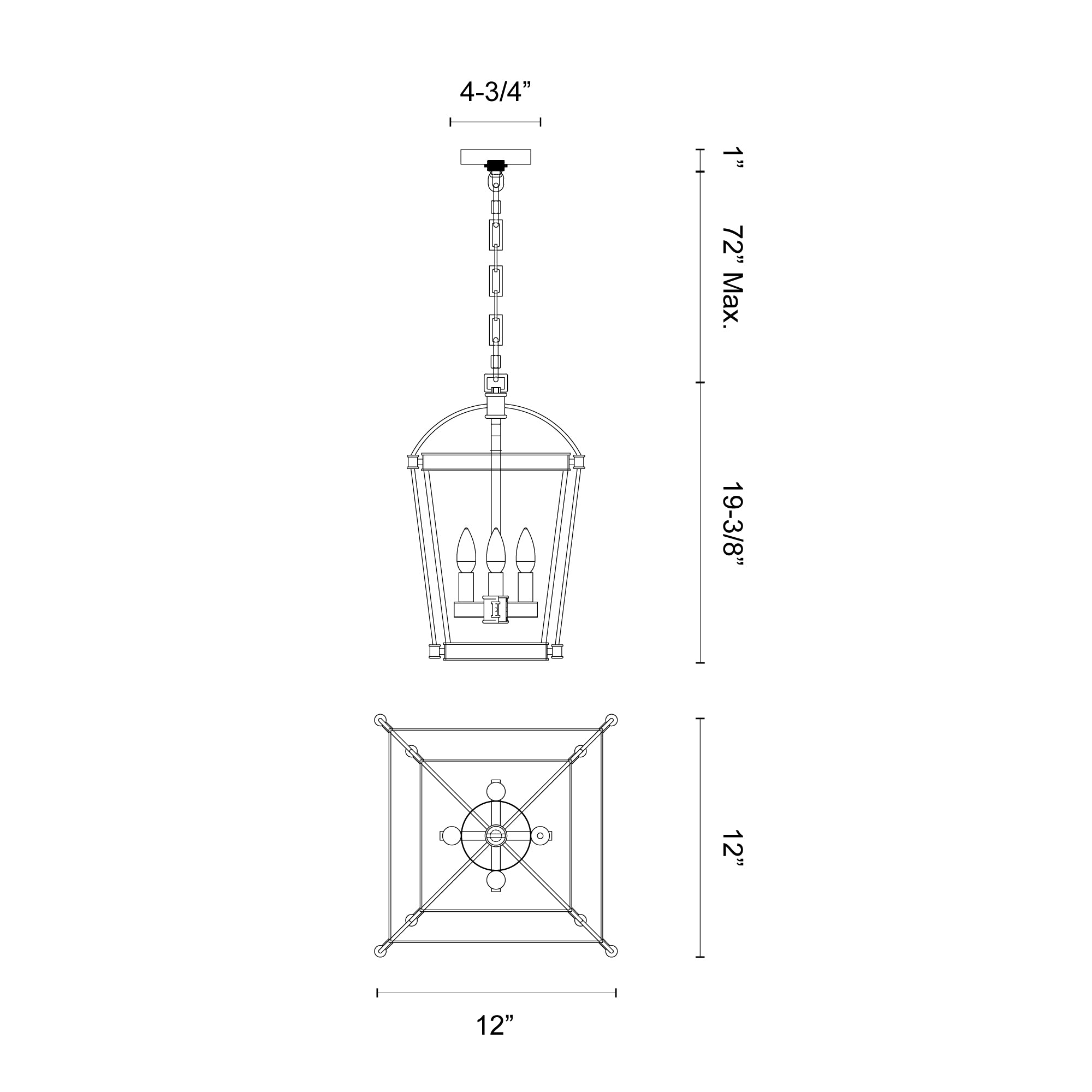 Manor 12-in Steel Pendant