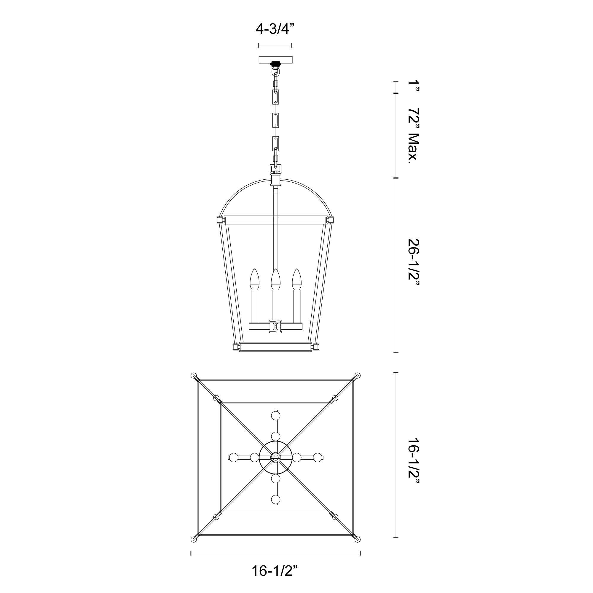 Manor 17-in Steel Pendant