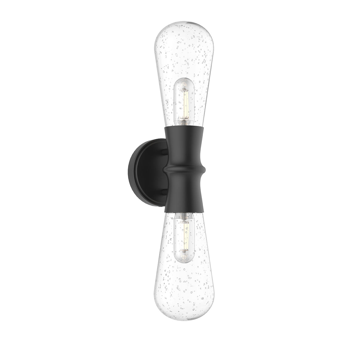 Marcel 5-in Black 2 Lights Outdoor Wall Sconce