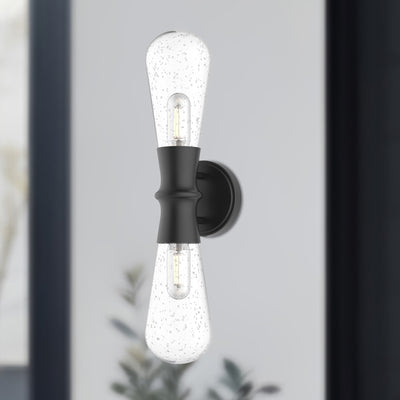 Marcel 5-in Black 2 Lights Outdoor Wall Sconce