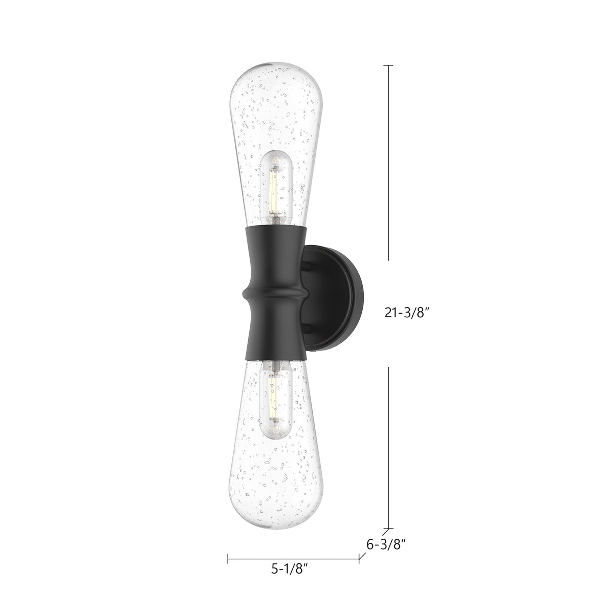 Marcel 5-in Black 2 Lights Outdoor Wall Sconce