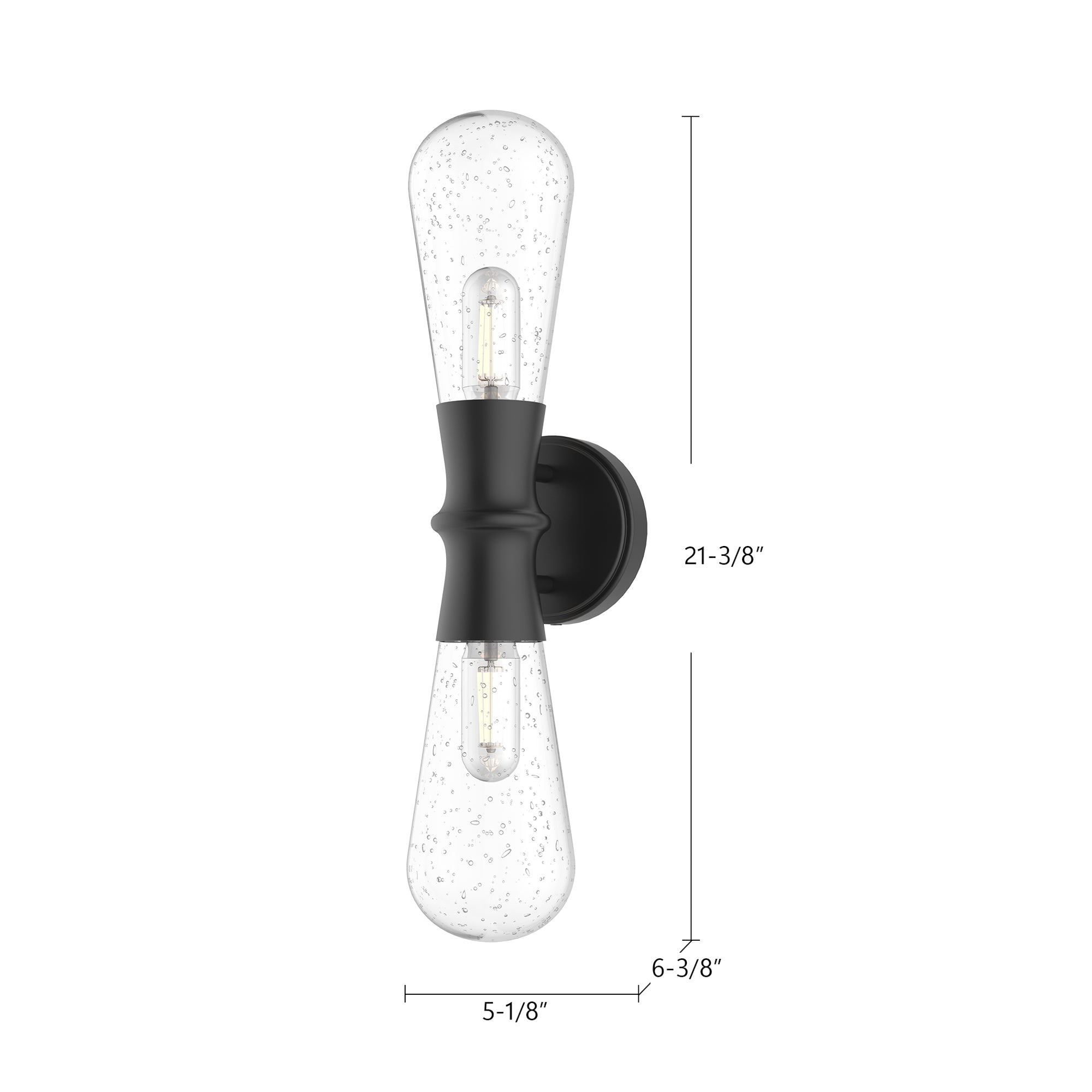 Marcel 5-in Black 2 Lights Outdoor Wall Sconce